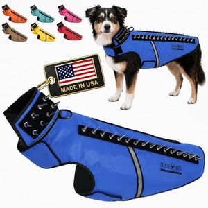 CoyoteVest SpikeVest Dog Harness Vest for Small Dogs, Reflective Dog Vest with Spikes to Shield Your pet from Coyotes, Raptor and Animal Attacks, Anti Hawk Vest, Made in USA (L-Royal Blue)