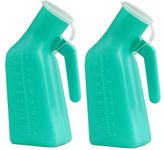 Cymax 2 Pack Thick Male Urinal Urine Bottle1000ml, Portable Men Urinal Pee Bottle with Spill Proof Lid for Travel & Urine Collection,Green