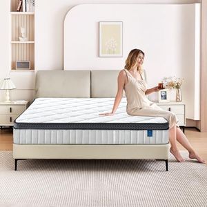 Caopu King Size Mattress 12 inch Mixed Mattress 80"*76"*12" Boxed Gel Memory Foam Mattress Individually Pocketed Springs Pressure Relief and Motion Isolation Mattress for Better Sleep King Mattress
