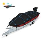 Safeboatz – Premium Boat Covers 17-19 ft and 102” Wide, Trailerable Heavy-Duty Boat Cover, Polyester 900D - Waterproof and UV Resistant, Fits Tri-Hull, V-Hull, Runabout Boat Cover - Black