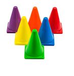 Toyshine 9 Inches Plastic Multicolored Stacking Cones | Perfect for Sports Training | Set of 6, Assorted Color (SSTP)