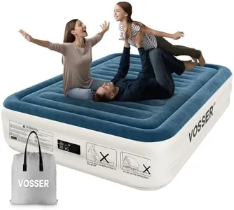 VOSSER Queen Air Mattress with Built-in Pump,Fast & Easy Inflation/Deflation Inflatable Mattress, Foldable Blow Up Mattress with Storage Bag, Inflatable Bed for Home, Camping & Guests