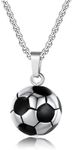 Rnivida 3D Soccer Pendant Necklace 