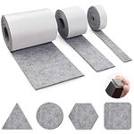 Auckpure Self-Adhesive Felt Gliders, 3 Rolls of Self-Adhesive Felt for Furniture (100 cm x 10 cm + 100 cm x 5 cm + 100 cm x 2 cm), Cut Any Shape, Felt pad for Chairs, Floor Protection, Grey