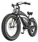 Ealirie Electric Bike 26" Fat Tire Range 40-80KM, 18.2Ah Winter Snow Beach Hill Mountain Electric Bicycle, Dual Disc Brakes & 5 Suspension for Adults Teens B3 Ebike 25km/h, 250W