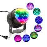 Koot Plastic Party Lights-Disco Ball Sound Activated Disco Dance Lights W/ Remote,Magic Led Dj Lights 7 Colors Mode Rgb Strobe Lights For Home Room Kids Xmas Party Bar Club Show-Corded Electric,Black
