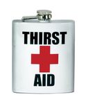 Spoontiques Thirst Aid Hip Flask, White, 7 Ounces