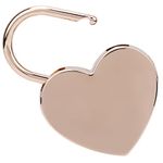 1pcs Heart Shaped Padlock, 1.8 x 2.3in Mini Lock with Keys Height Polished Metal Locks for Luggage Handbag Diary Book Jewelry Box(Rose Gold)