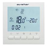 AVstar – Intelligent Programmable Thermostat for Heating Of Gas Boilers LCD Display for ease of control and Programming – Case and Lighting White Elegant – BATTERY OPERATED