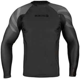 Sanabul Essentials Long Sleeve Compression Training Rash Guard for MMA BJJ Wrestling (Large, All Black)