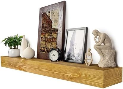 XWNE Fireplace Mantel,72 inch Rustic Wood Floating Mantel Shelves for Electric Fireplaces,Solid Wood Farmhouse Mantle for Over Fireplace (Gold Oak, 72''x8 x5'')