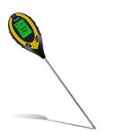 AMTAST 4 in 1 Soil pH Meter Garden Lawn Soil Moisture Meter Sunlight Temperature Humidity Tester Plant Water Monitor