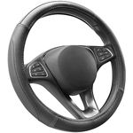 COFIT Microfiber Leather Steering Wheel Cover Breathable Anti-slip Universal Protective Wrap Car Interior Decor Accessories Size M 37-38cm Black