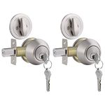 Gobrico 2 Keyed Alike Single Deadbolts Door Locks, Satin Nickel