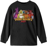 Five Nights at Freddy's Freddy Fazbear's Pizza Boy's Black Long Sleeve Shirt-Large