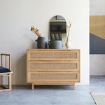 The Attic Panamara Chest of Drawers|Kitchen and Living Room Storage|Solid Wood|Natural Matte Finish|Solid Mango Wood|Natural Matte Finish