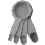 2 in 1 Measuring Cups and Spoons Set - Top Kitchen Items and Kitchen Baking Essentials - Great Coffee Scoop, Dog Food Measuring Cup - Food Grade Material and Dishwasher Safe by Storage Theory - Gray