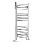 Warmehaus Contemporary Curved Heated Bathroom Towel Rail Radiator Rad 900 x 450 Chrome