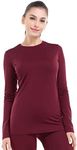 MANCYFIT Thermal Underwear for Women Long Johns Set Fleece Lined Ultra Soft Wine Dark Red Burgundy Large