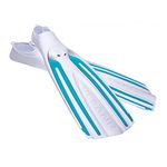 Oceanic Viper 2 Full Foot Power Vented Scuba Diving Snorkeling Fins - Color: White/Aqua Size: SM (6-7)