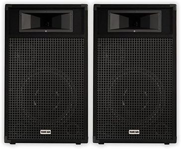 Acoustic Audio BR12 Passive 12" Speaker Pair 3 Way DJ PA Karaoke Band Speakers