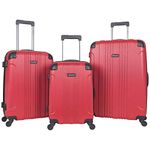 KENNETH COLE Reaction Out of Bounds 4-Wheel Hardside 3-Piece Luggage Set: 20" Carry-on, 24", 28",Red