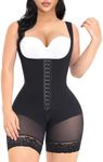 YIANNA Fajas Colombianas Moldeadoras Shapewear Tummy Control for Women Butt Lifter with Zipper Crotch Faja Body Shaper,YA7289-Black-S