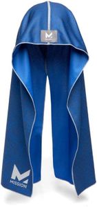 MISSION Cooling Hoodie Towel, Evaporative Cool Technology, Cools Instantly When Wet, UPF 50 Sun Protection, Contours Your Head to Stay in Place, Great for Sports, Fitness, Gym (Astra Lapis Blue)
