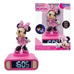 LEXIBOOK, Disney Minnie, Nightlight alarm clock, Sounds and Melodies, LCD Backlit screen, Luminous, Snooze, Pink, RL800MNLXB