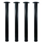 QLLY 26 inch Adjustable Tall Metal Desk Legs, Office Table Furniture Leg Set, Set of 4 (26 Inch, Black)