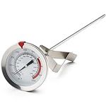 12" Meat Thermometer for Cooking Instant Read Long Stem Waterproof Stainless Steel Kitchen Thermometer for Deep Frying Candy Turkey BBQ Grill