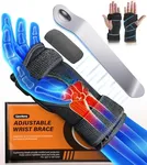 GOWILOVE Carpal Tunnel Wrist Brace with Magnetic Therapy Pad, Extra-Long Adjustable Strap Wrist Support Splint Fits Both Left Right Hand, Hand Brace Night Support for Arthritis Tendonitis Pain Relief