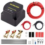 Split Charge Relay Kit, Dual Battery Isolator Kit 12V 140Amp, Voltage Sensitive Relay, Ror Car, Caravan, Off-road, Truck, SUV, RV, ATV, UTV, Boat