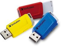 Verbatim Store 'n' Click USB-Stick 3x - USB 3.2 Gen1-16GB - memory-stick with locking-mechanism - USB-3 stick - external storage for laptop notebook & co - up to 5Gbit/s - red blue yellow