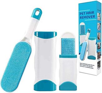 Juzr/Pet Fur and Lint Remover Pet Hair Remover Multi-Purpose Double Sided Self-Cleaning and Reusable Pet Fur Remover Magic Clean Clothing, Furniture, Home Clean Brush Set (Blue)