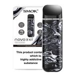 SMOK NOVO 2 E Cigarette Vape Starter Kit POD System 2mL No Nicotine (Resin Black White) Ultra-Compact, Gorgeous, Enhanced, Authentic SMOK Vape POD