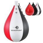 Boxerpoint Speed Bag Boxing Equipment – Durable PU Leather Punching Bag for Adults – Anti-Leak Speed Bags for Boxing & MMA – Hanging Speed Punching Ball for Home and Gym (Tricolor)