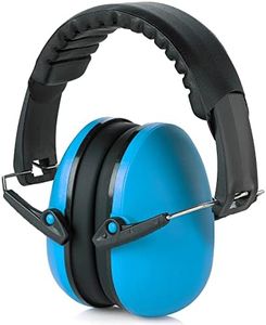 Hearing Protection and Noise Reduction Earmuffs - Lightweight, Adjustable and Foldable NRR 20dB Safety Ear Protection for Shooting, Heavy Machinery Work and Hunting Fits Adults and Kids, Blue