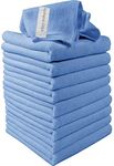 Clay Roberts Microfibre Cleaning Cloths, 40cm x 30cm - Pack of 10, Blue Cloths, Machine Washable, Polishing, Waxing & Dusting Cloth, Lint-Free, e Cloth, Kitchen Towel, Car Cleaning, Microfiber cloth