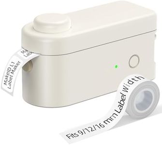 Makeid Étiqueteuse Bluetooth L1, Imprimante Etiquette Autocollante, Mini Imprimante Portable Thermique Compatible avec iOS Android pour l'Étiquetage de la Maison, du Bureau, Blanc