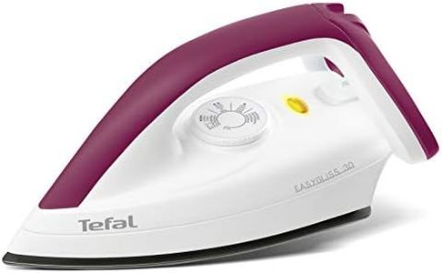 Tefal FS4030 Trockenbügeleisen Easygliss | 1200W | Durilium Bügelsohlen-Technologie | Thermostat | Bereitschaftsleuchte | Extralanges Netzkabel | Weiß/ Dunkelrot