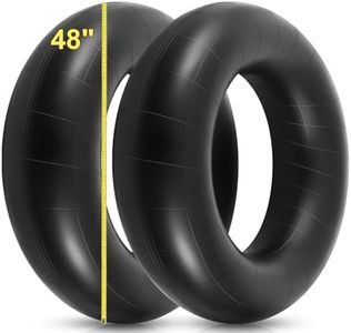 BBTO 2 Pcs 48 Inch Heavy Duty Snow Inner Tube for Sledding Recreational Rubber Inflatable Tire Tube Commercial Grade for Winter Ski Floating Pool Closing Water Rafting Adults, Black