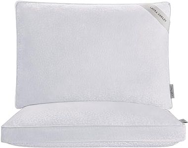 Laura Ashley Garden Party Cotton Bed Breathable Plush Soft Comfortable Luxury Home Deco Pillow, King, White 2 Count