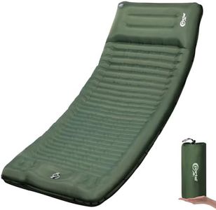Portal Camping Mattress Single 10cm Thick with Foot Pump Inflatable Camping Mat Sleeping Pad Inflating Tent Mattress Camp Air Bed for Adults Lightweight Roll Mat Portable Outdoor Backpack