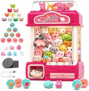 Skirfy Claw Machine for Kids, Arcade Claw Game Toy with Lights & Music, Coin Operated Candy Grabber, Birthday Gift for Boys Girls, Family Party Game