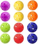 GSE Games & Sports Expert 12-Pack Practice Baseballs, Plastic Baseballs Training, Hollow Airflow Softballs for Pitching, Batting, Catching for All Skill Levels (Multi-Color)