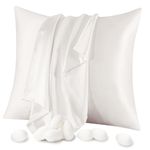 Jaciu 100% Silk Pillowcase, for Hair and Skin, Both Side Mulberry Silk Pillowcase 21 Momme 600 Thread Count with Hidden Zipper Hypoallergenic Soft and Breathable（Ivory White,Standard：20"x26",1pcs）