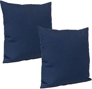 Sunnydaze 17-Inch Square Polyester Indoor/Outdoor Throw Pillows - Set of 2 with Zipper Closures and Inserts - Navy