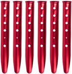 TRIWONDER 6X Snow and Sand Tent Stakes Pegs - Aluminum U-Shaped Tent Pegs Tent Nails Lightweight for Camping Hiking Backpacking (Red - U-Shaped - 13cm)