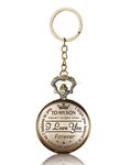 AUGEN Pocket Watch Metal Keychain Son Retro Vintage for Gifting With Key Ring Anti-Rust (Pack Of 1)